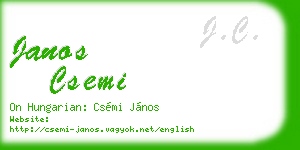 janos csemi business card